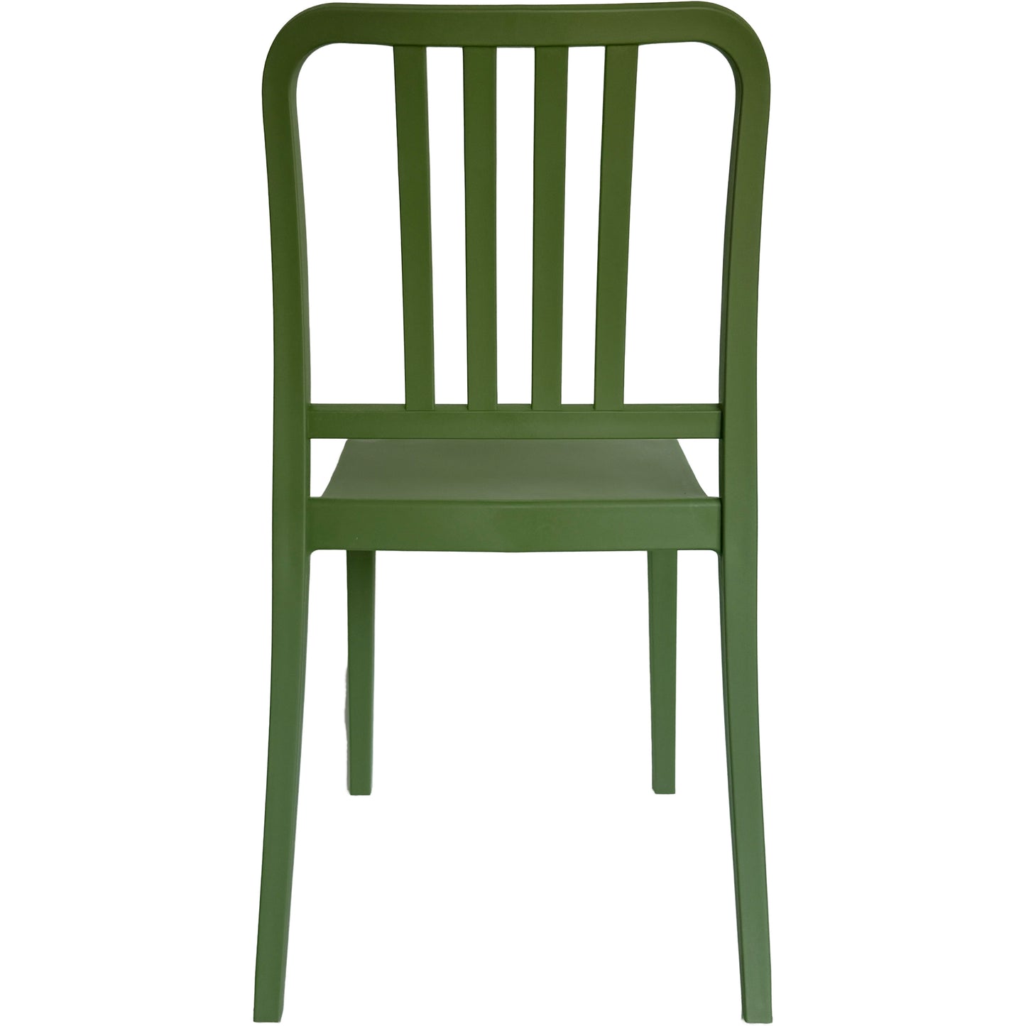 Set of 4 PP Vertical Slatback Dining Chairs, Indoor Outdoor Use- Multiple Color Options