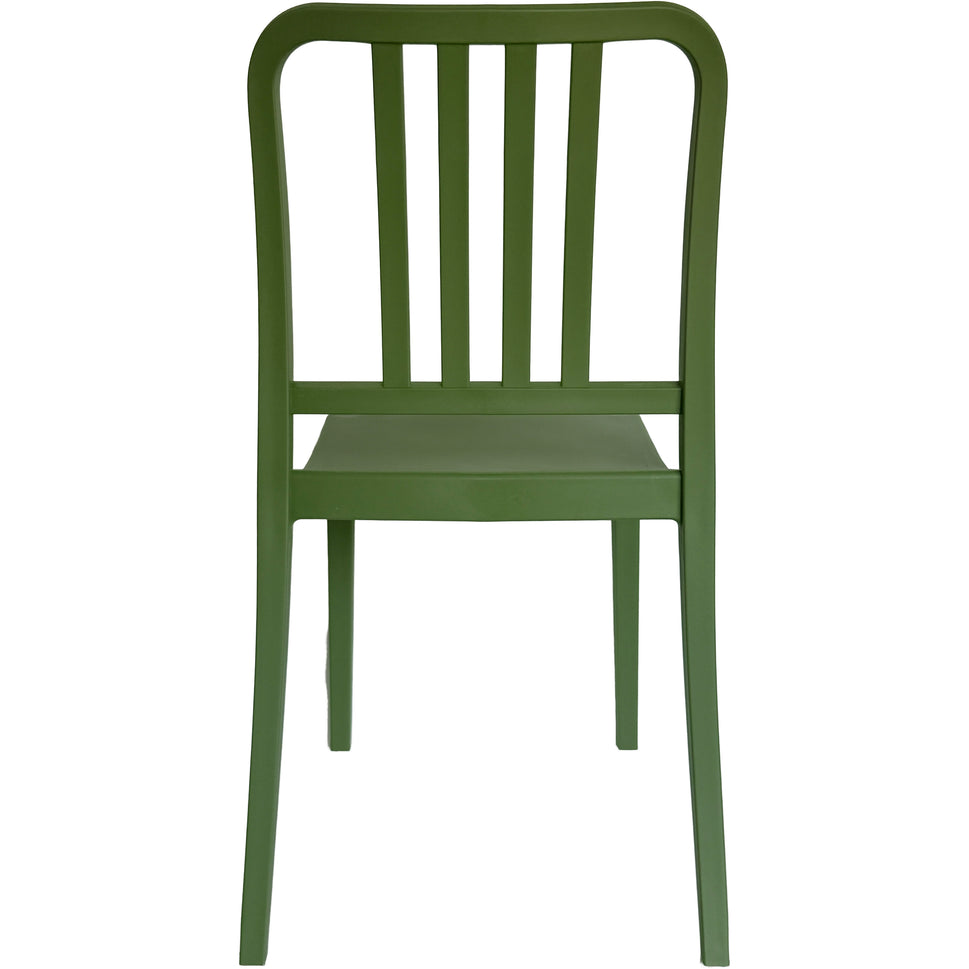 Set of 4 PP Vertical Slatback Dining Chairs, Indoor Outdoor Use- Multiple Color Options