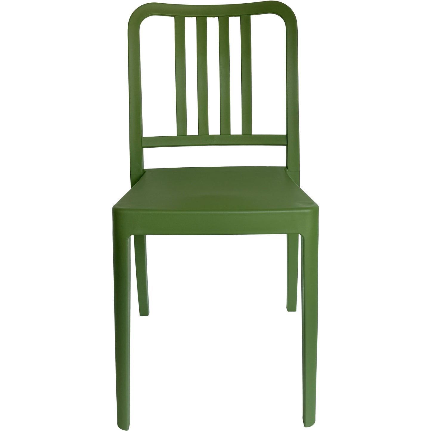 Set of 4 PP Vertical Slatback Dining Chairs, Indoor Outdoor Use- Multiple Color Options