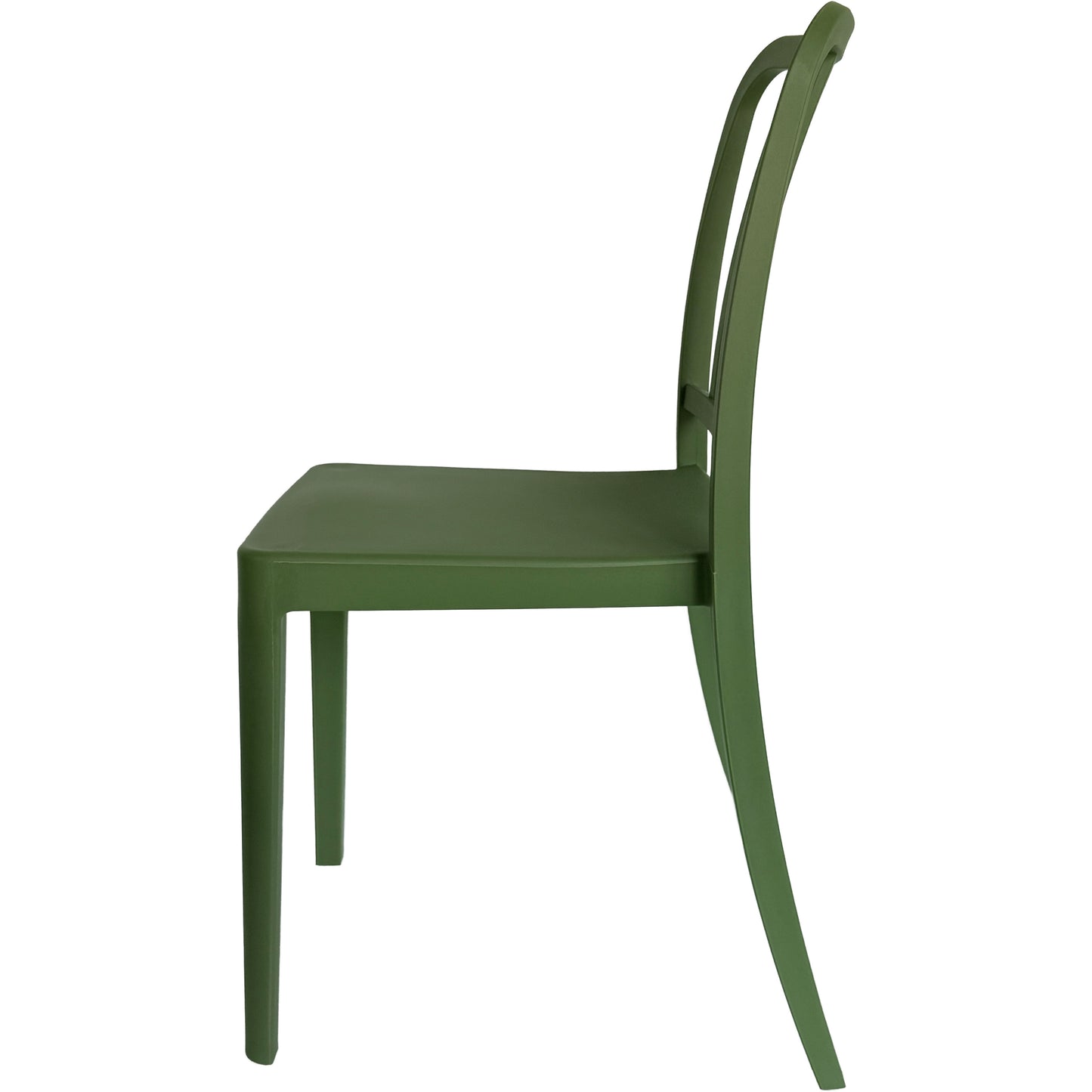 Set of 4 PP Vertical Slatback Dining Chairs, Indoor Outdoor Use- Multiple Color Options