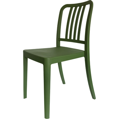 Set of 4 PP Vertical Slatback Dining Chairs, Indoor Outdoor Use- Multiple Color Options