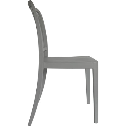 Set of 4 PP Vertical Slatback Dining Chairs, Indoor Outdoor Use- Multiple Color Options