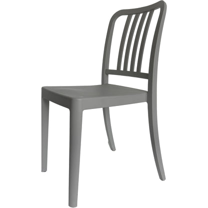 Set of 4 PP Vertical Slatback Dining Chairs, Indoor Outdoor Use- Multiple Color Options