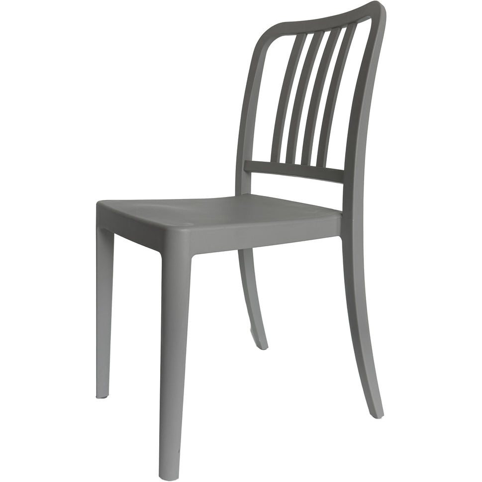 Set of 4 PP Vertical Slatback Dining Chairs, Indoor Outdoor Use- Multiple Color Options