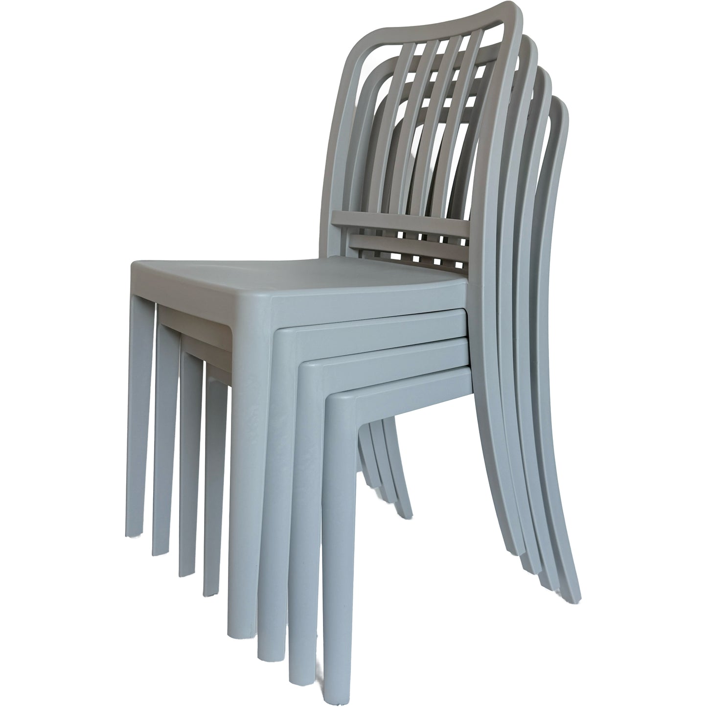 Set of 4 PP Vertical Slatback Dining Chairs, Indoor Outdoor Use- Multiple Color Options