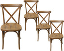 Switch Set of 4 Farmhouse Dining Chairs, Resin Cross Back Imitation Textured for Kitchen, Wedding, Restaurant with Metal Rod-Reinforced Leg 2 image