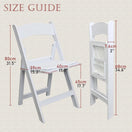 Switch Set of 4 White Folding Chair with Vinyl Seat, Resin Stackable Dining Chairs for Weddings, Parties, Church, Kitchen, Events Banquet 4 image