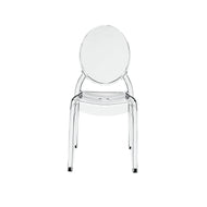 Set of 4 Clear LARGE Ghost Chairs, Modern Acrylic Stacking Chairs, Kitchen and Dining Room