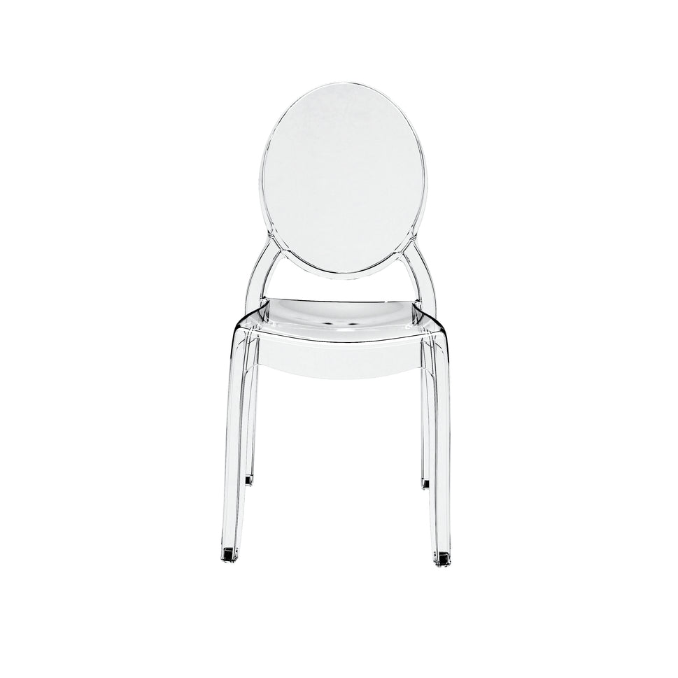 Set of 4 Clear LARGE Ghost Chairs, Modern Acrylic Stacking Chairs, Kitchen and Dining Room