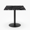 Commercial-Grade Indoor & Outdoor Table with Reinforced Stone-Composite Top: Black Marble-Like