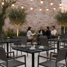 Switch Commercial-Grade Indoor &amp; Outdoor Table with Reinforced Stone-Composite Top: Black Marble-Like 2 image