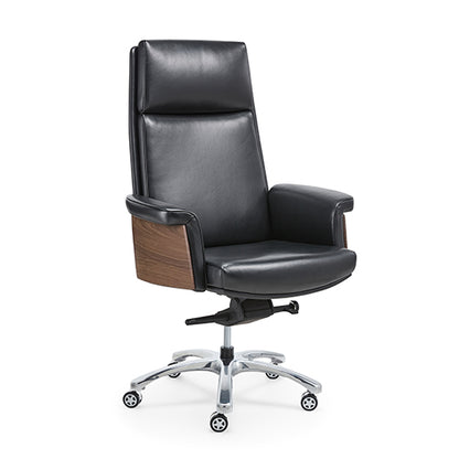 Genuine Leather Executive Office Chair – High Back