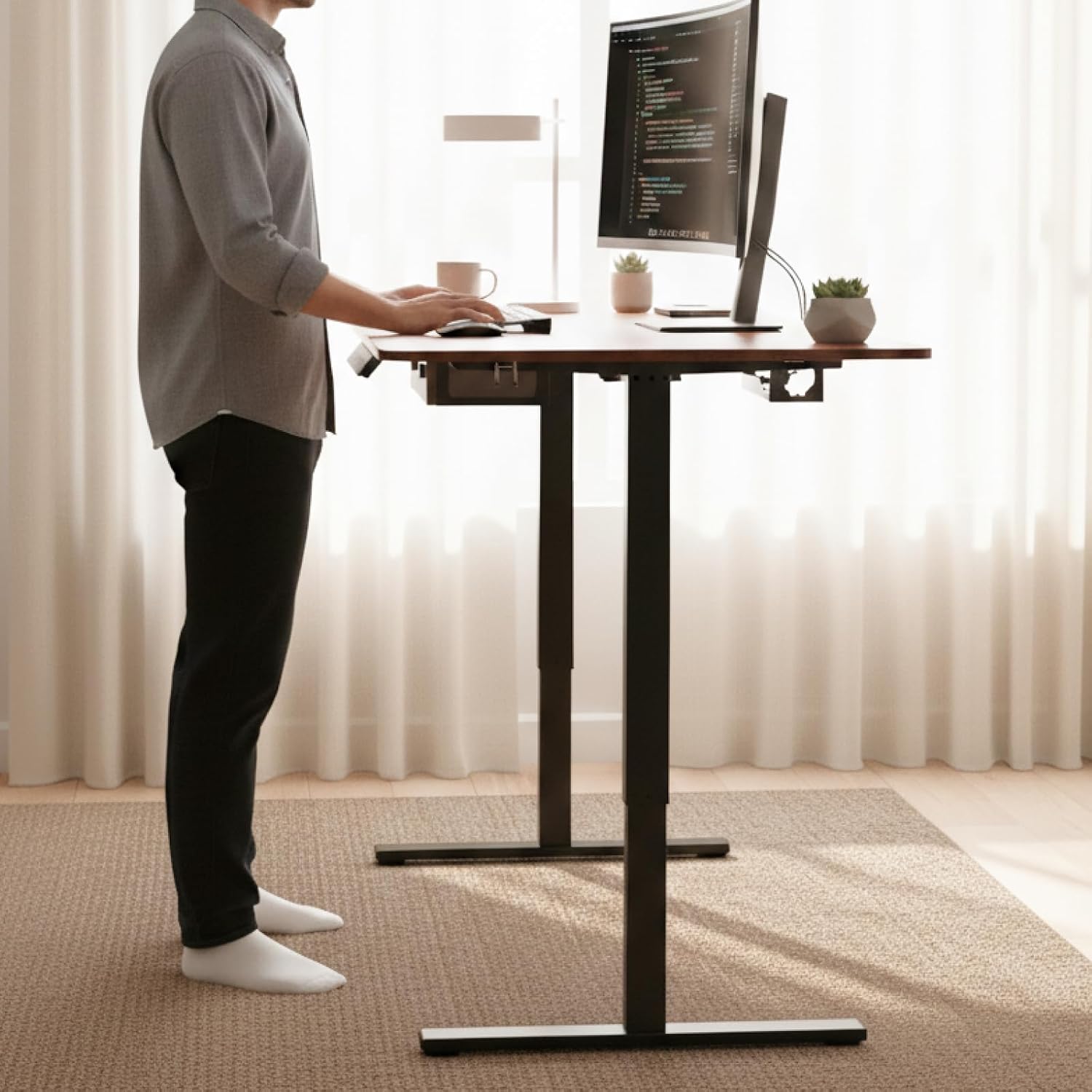 63 x 31.5 in Electric Height Adjustable Sit-Stand Desk
