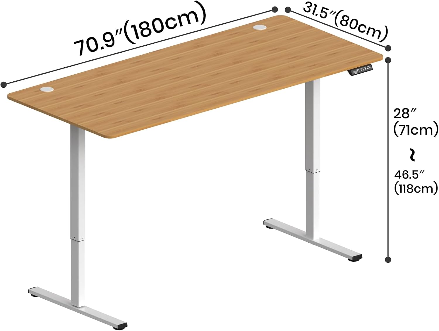 70.9 x 31.5" Electric Height Adjustable Sit-Stand Desk