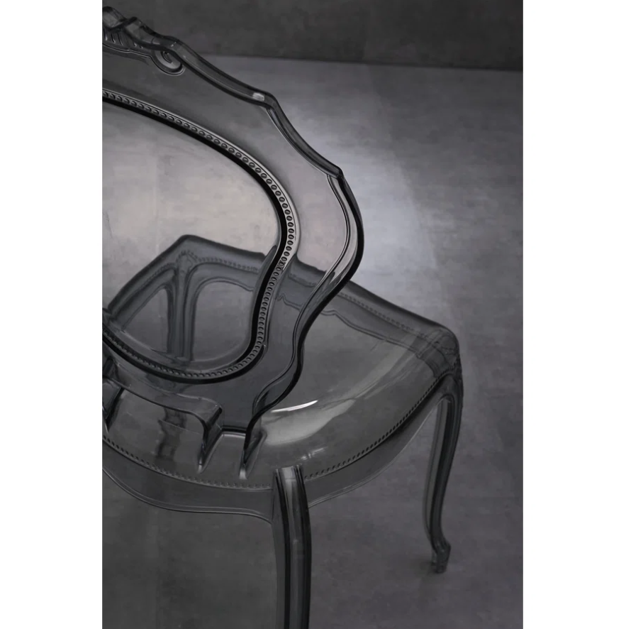 Set of 4 Belle Style Clear Ghost Chairs, Modern Transparent Accent Side Chairs, Stackable Chairs for Events, Weddings, Banquets