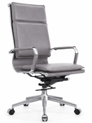 Switch Modern High-Back Executive Leather Office Chair with Cushioned Seat &amp; Backrest, Aluminum Frame &amp; Swivel Base 3 image