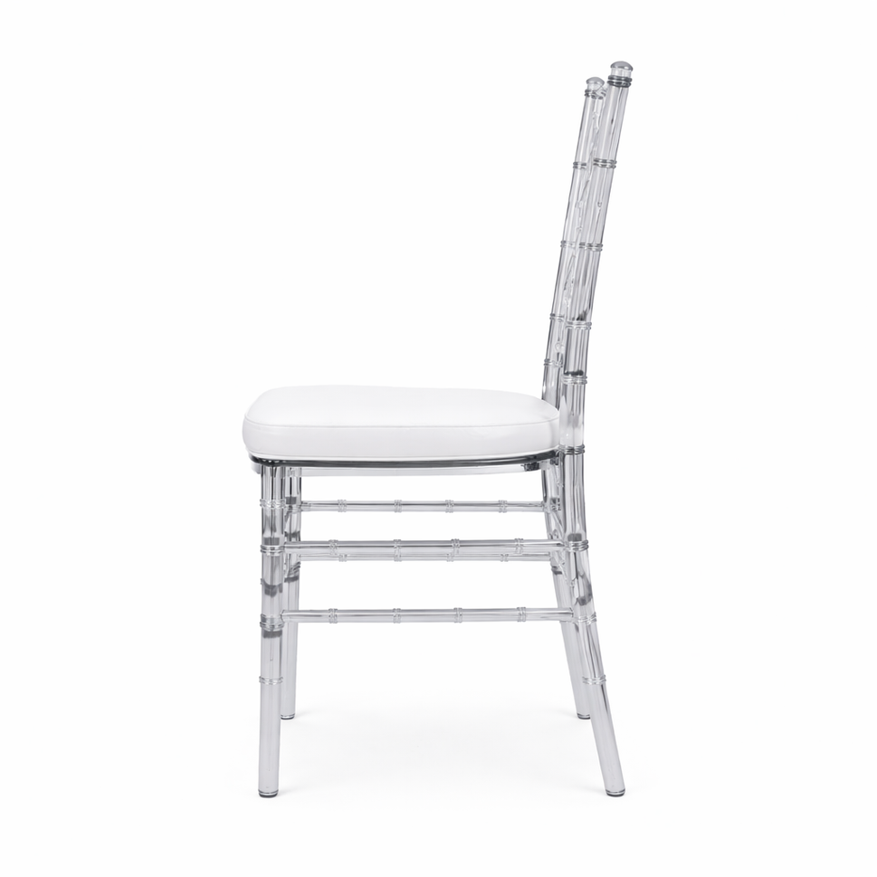 Set of 3 Clear Diamond Back Chairs – Elegant, Durable & Fully Assembled