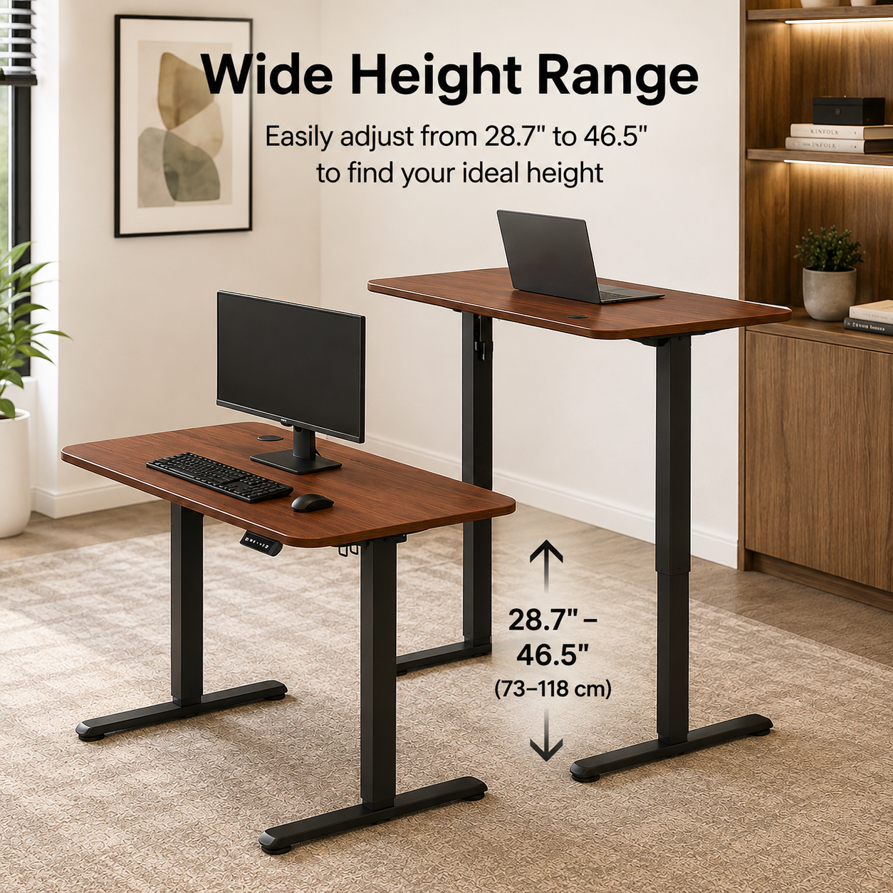 47.2 x 23.6 in Electric Height Adjustable Sit-Stand Desk