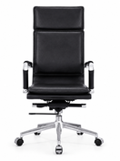 Switch Modern High-Back Executive Leather Office Chair with Cushioned Seat &amp; Backrest, Aluminum Frame &amp; Swivel Base 4 image