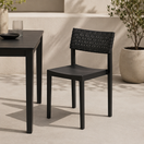 Switch Set of 4 Modern Outdoor Dining Chairs – Durable Plastic Weave Design 2 image