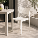 Switch Set of 4 Modern Outdoor Dining Chairs – Durable Plastic Weave Design 4 image