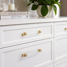 Switch 6" Clear Acrylic Cabinet Pull with Brushed Brass Ends – Modern Drawer Handle for Kitchen &amp; Bathroom Cabinets 5.06" Opening to Opening 3 image