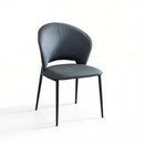Switch Upholstered Dining Chair with Sculpted Curved Back and Black Metal Legs 3 image
