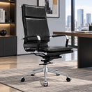 Switch Black Leather Executive Desk Chair Polished Chrome Frame Base 3 image