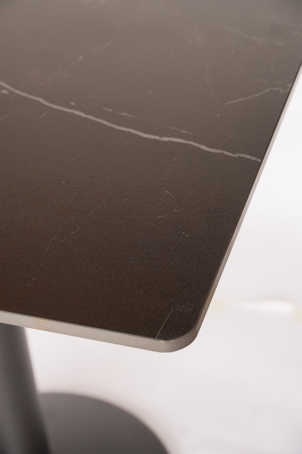 Black Sintered Stone Marble-like Table with Base