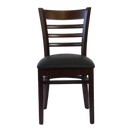 Switch Wooden Ladder Back Chair with PU Leather Upholstered Seat- Dining and Bar Height 1 image