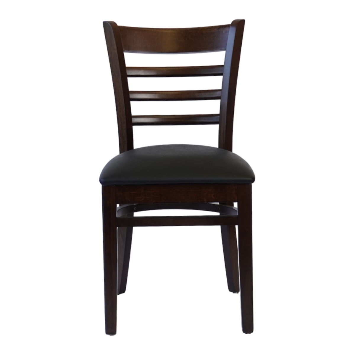 Wooden Ladder Back Chair with PU Leather Upholstered Seat- Dining and Bar Height