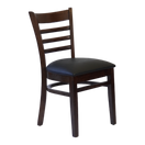 Switch Wooden Ladder Back Chair with PU Leather Upholstered Seat- Dining and Bar Height 3 image