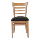 Switch Wooden Ladder Back Chair with PU Leather Upholstered Seat- Dining and Bar Height 2 image
