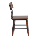 Switch Industrial-Style High-Back Wood and Metal Restaurant Chair, Beechwood 3 image