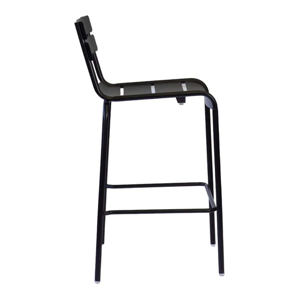 Black Metal Outdoor Bar Height Chair