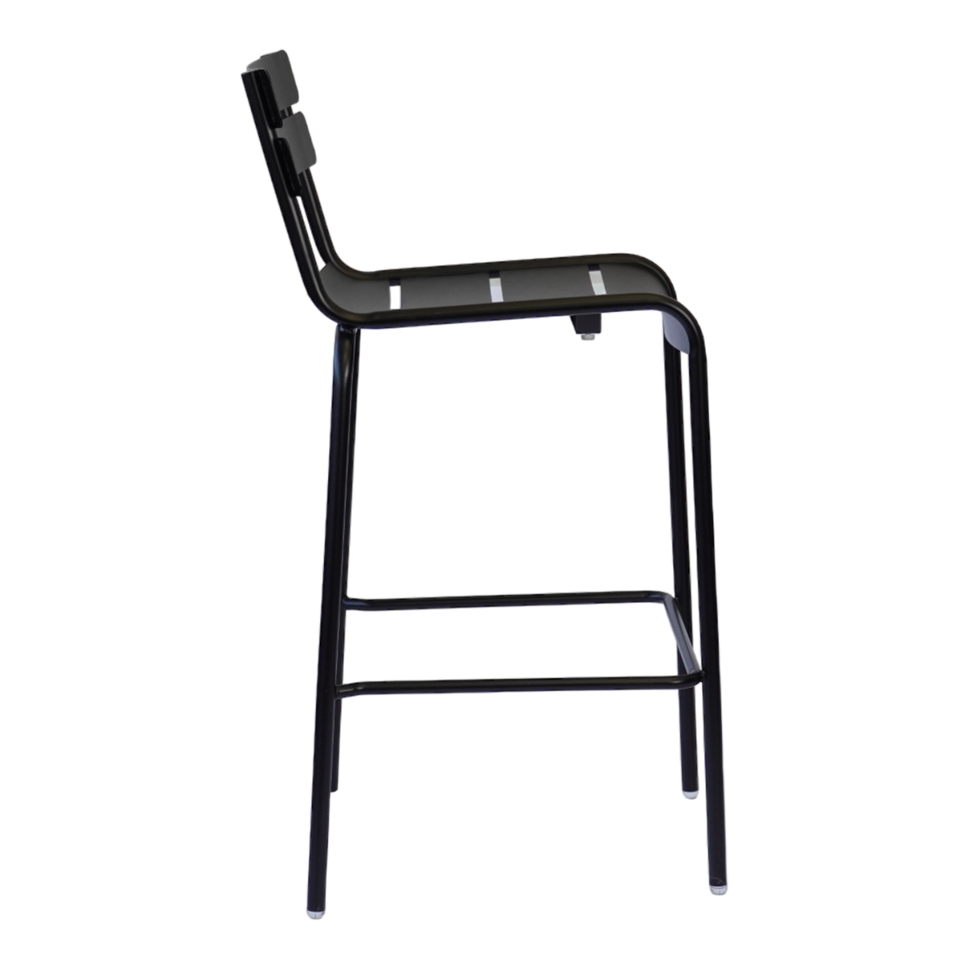 Black Metal Outdoor Bar Height Chair