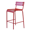 Red Metal Outdoor Bar Height Chair
