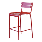 Red Metal Outdoor Bar Height Chair