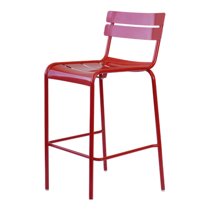 Metal Outdoor Bar Height Chair- (Color Options Black, White, Red)