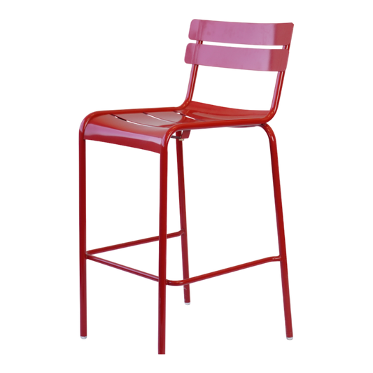 Metal Outdoor Bar Height Chair- (Color Options Black, White, Red)