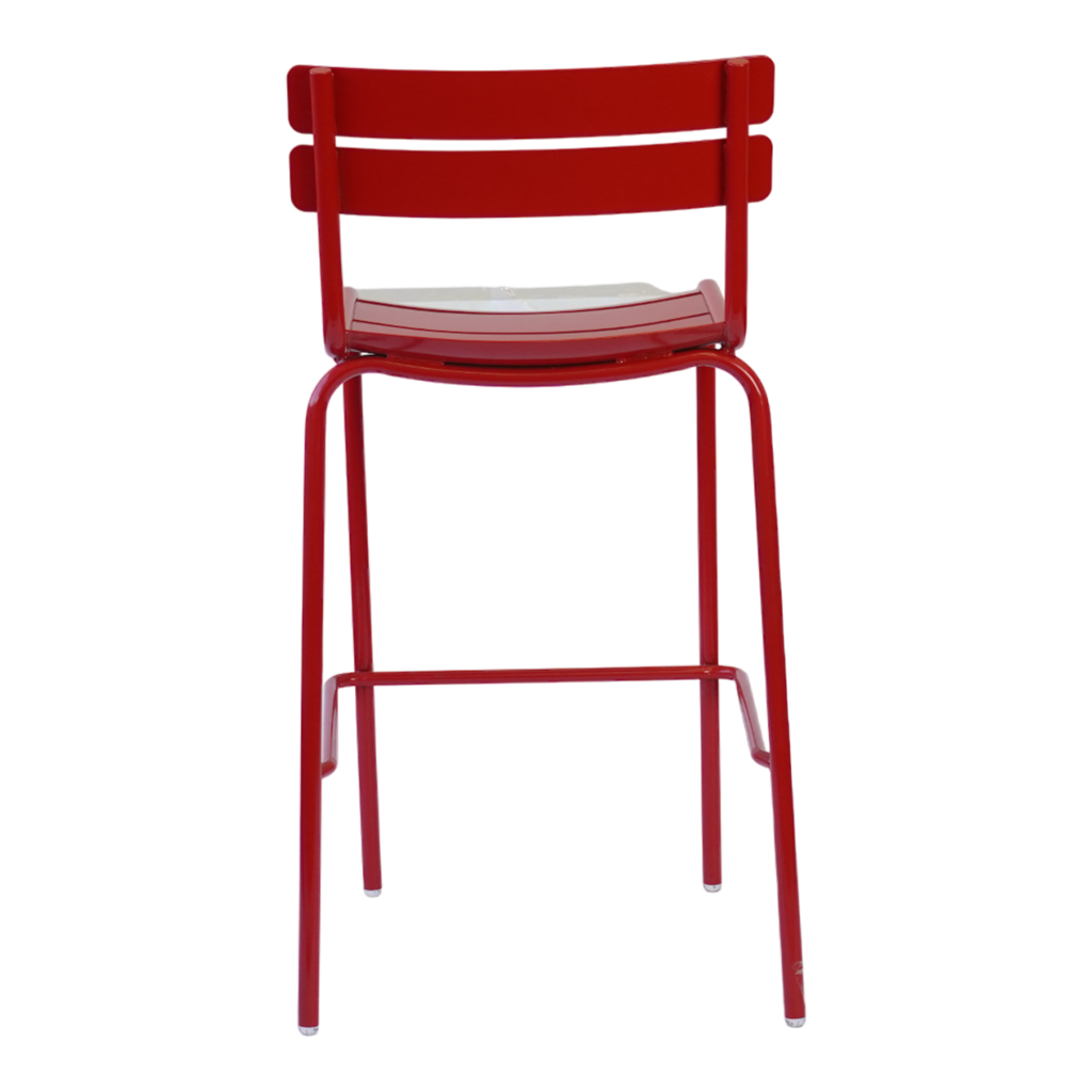 Red Metal Outdoor Bar Height Chair