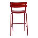 Red Metal Outdoor Bar Height Chair