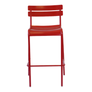 Red Metal Outdoor Bar Height Chair