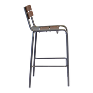 Low-back Wood Seat Chairs with Galvanized Metal Frame
