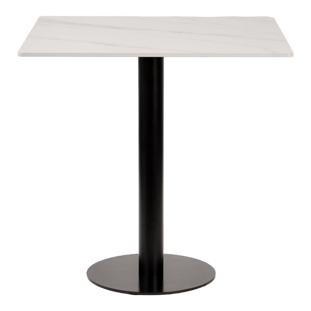 White Sintered Stone Marble-like Table with Base