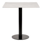 White Sintered Stone Marble-like Table with Base