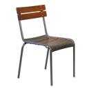 Switch Low-back Wood Seat Chairs with Galvanized Metal Frame 1 image