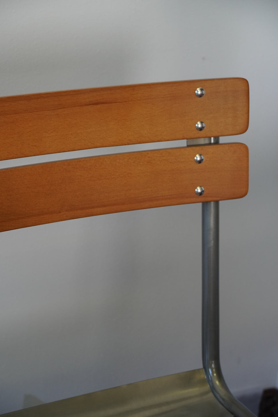 Low-back Wood Seat Chairs with Galvanized Metal Frame
