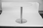 White Sintered Stone Marble-like Table with Base