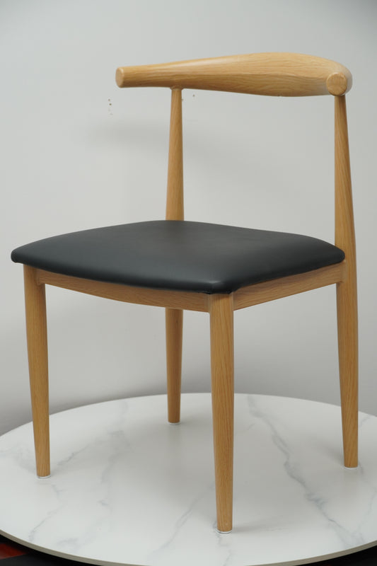 Wooden Elbow Dining Chair with PU Upholstered Seat